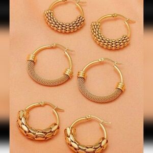 6 Pairs Gold Statement Earrings for Women Trendy, Surgical Steel Big Chu…